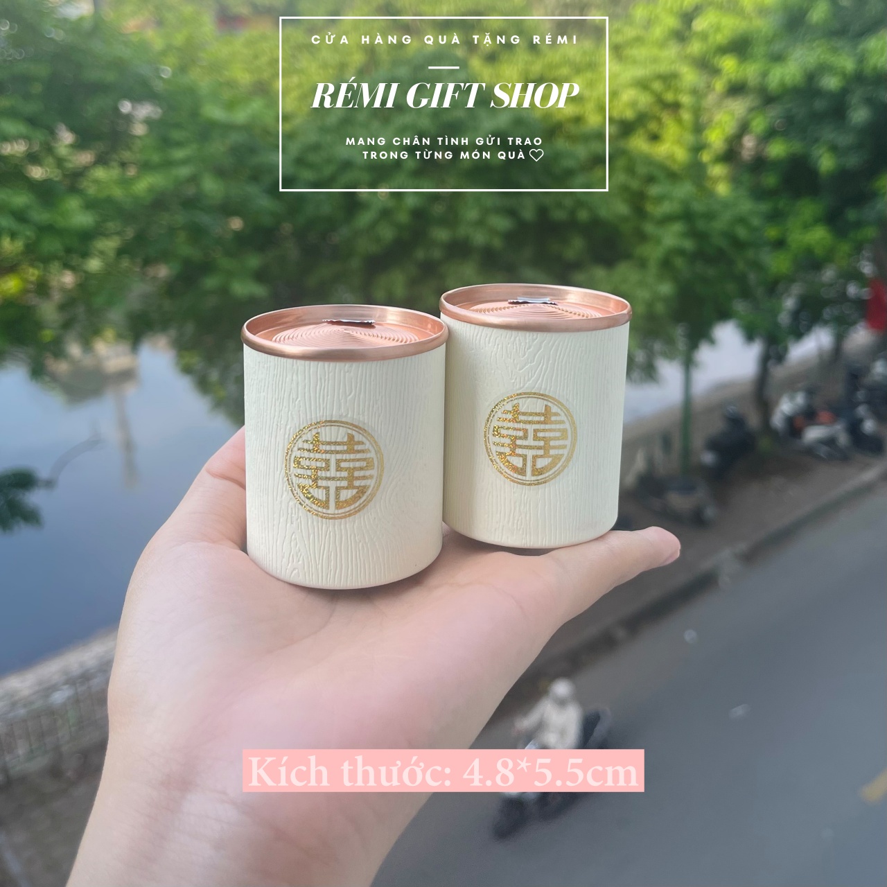 Hộp trà dán chữ Hỷ, hộp đựng trà đám cưới hỏi, đặt bàn tiệc thanh lịch, sang trọng - Ảnh 6