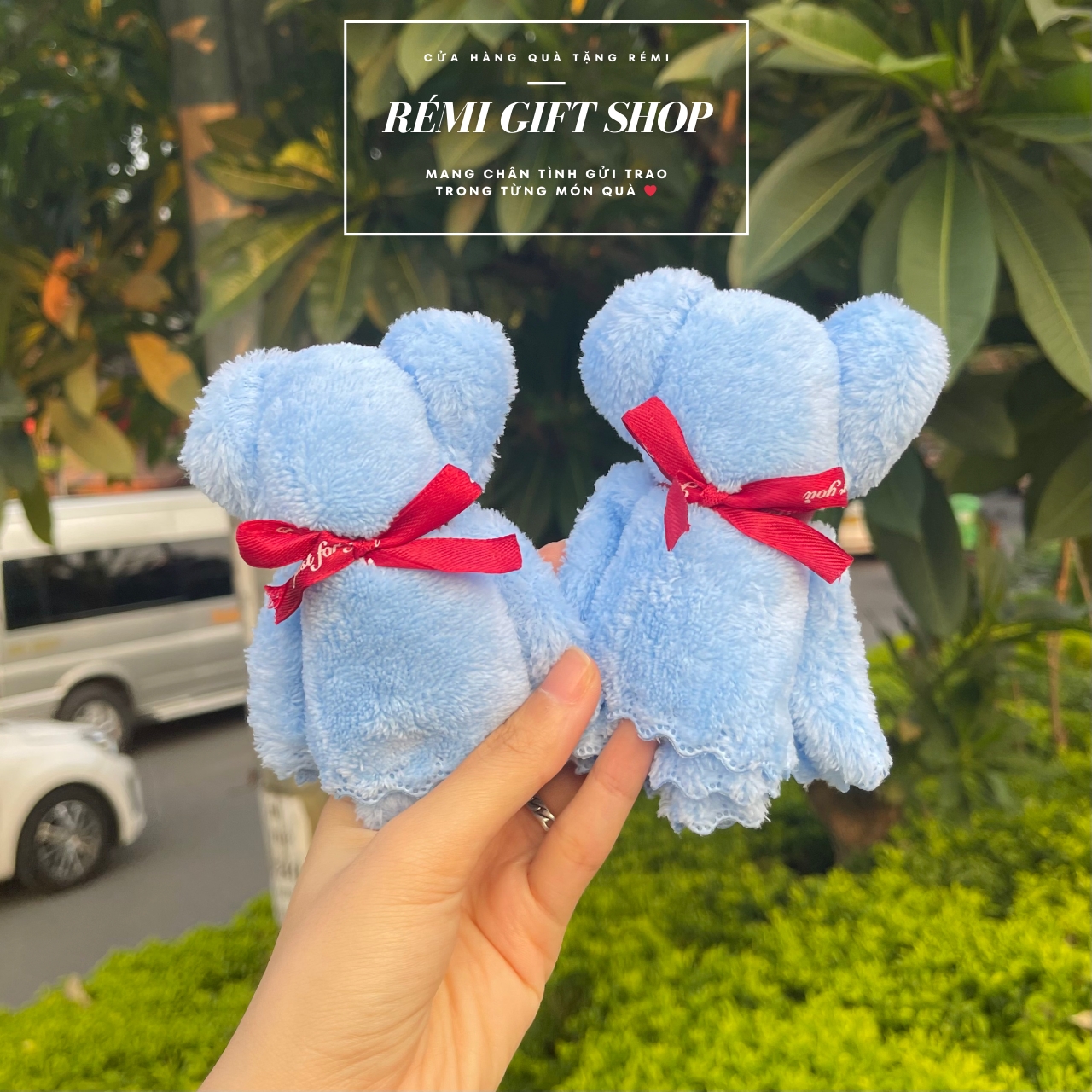 Khăn gấu dứa trơn size 30 x 30 cm, phụ kiện quà tặng xinh xắn, thanh lịch - Ảnh 4