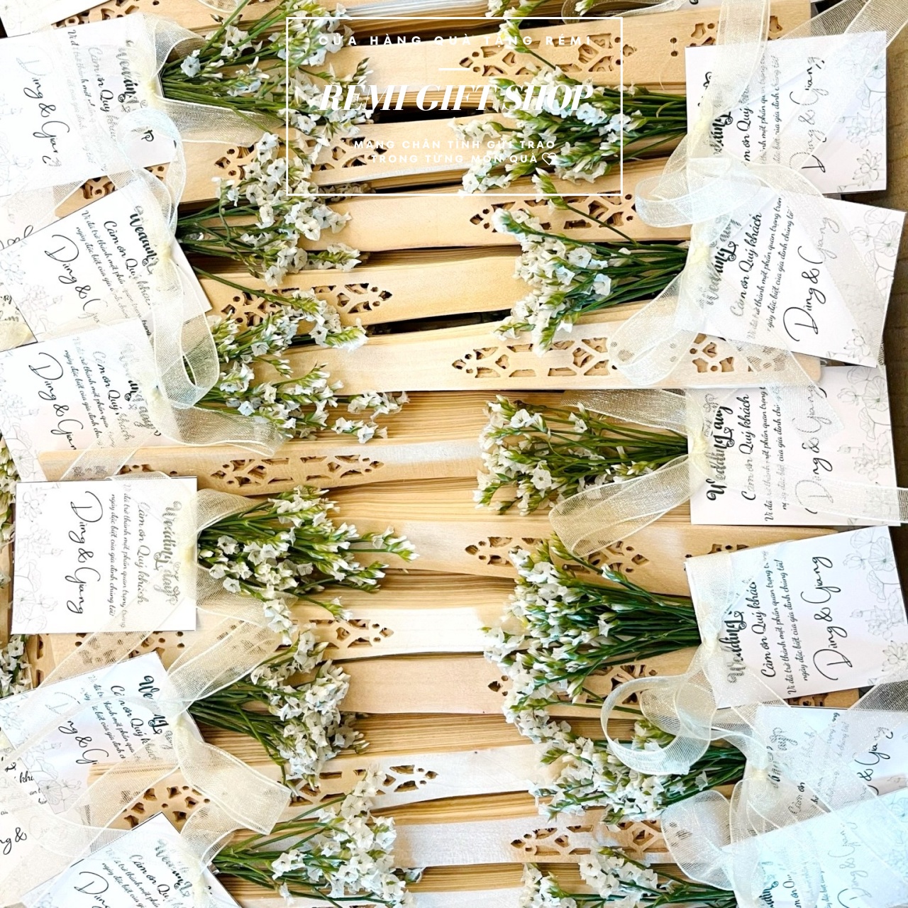 Mẫu 1 - Quạt gỗ, quà tặng quạt gỗ đám cưới hỏi đầy sang trọng, thanh lịch - Ảnh 10
