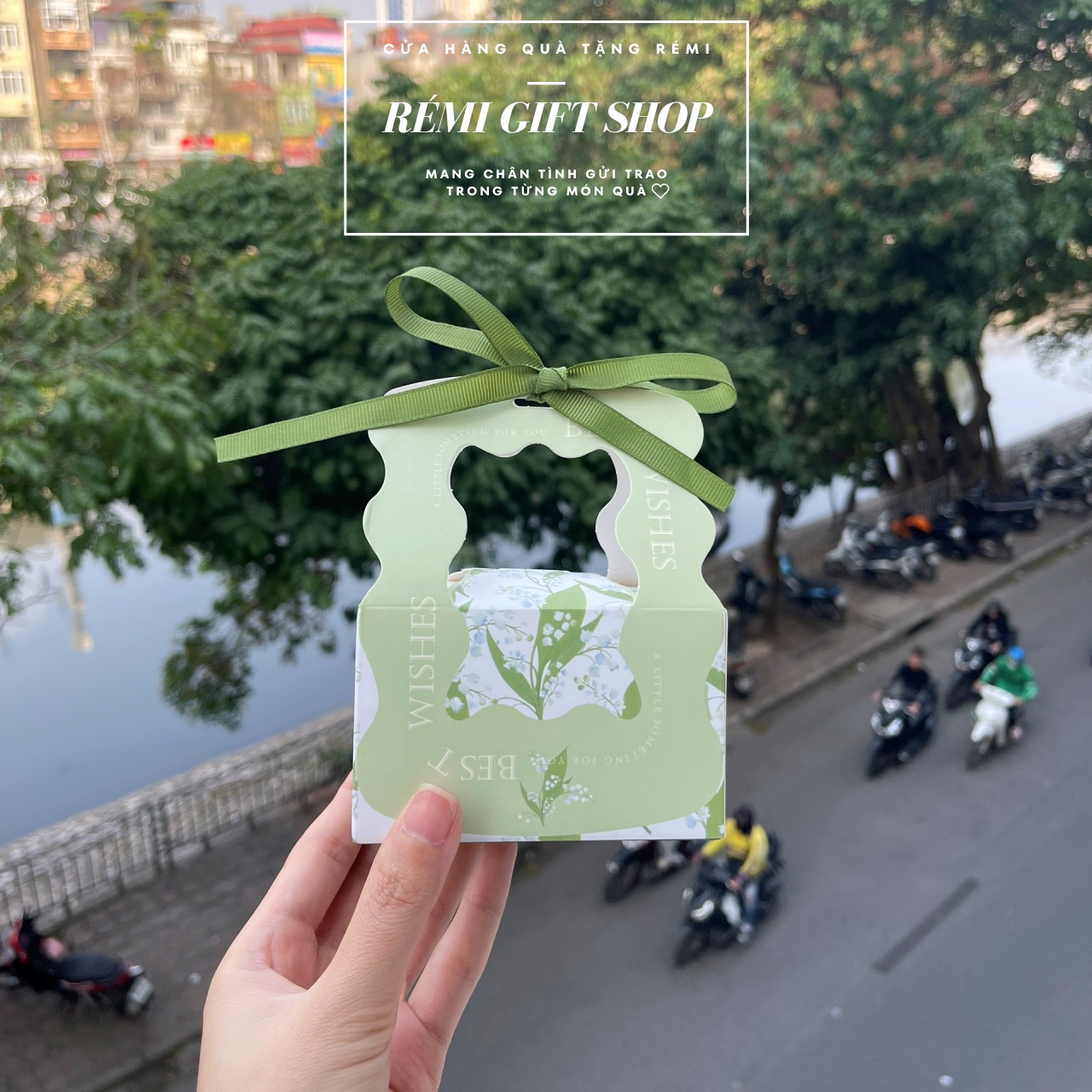 Hộp quà tặng chữ nhật có quai xách thắt nơ đựng quà tặng, quà cảm ơn sang trọng - Ảnh 5