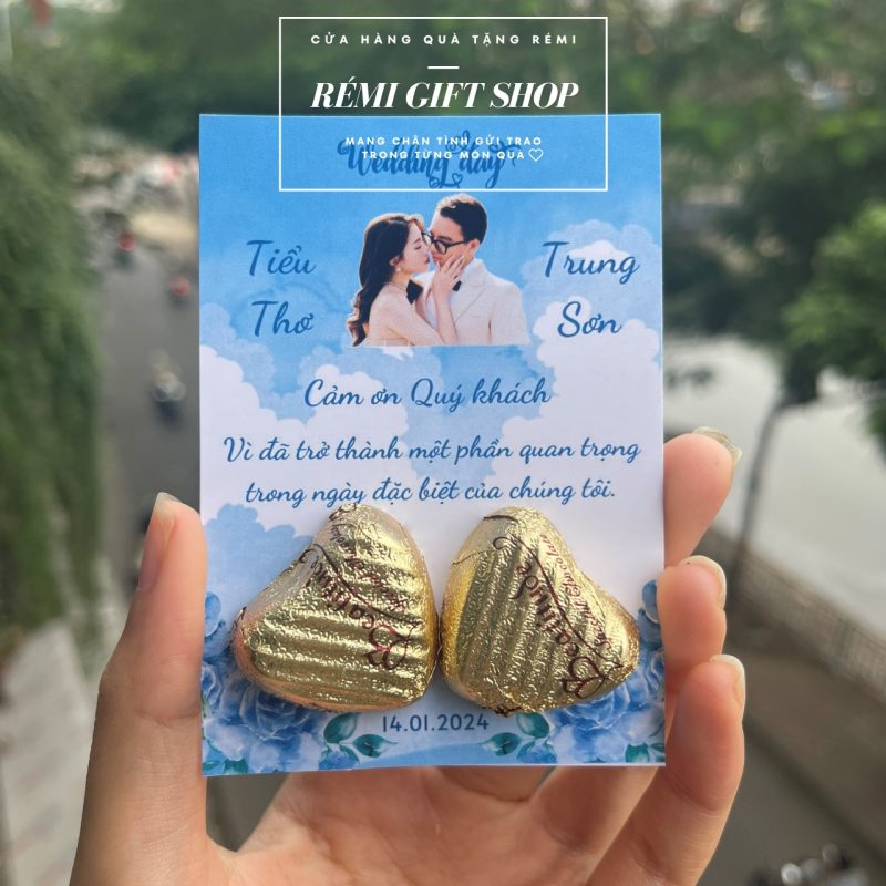 Thiệp quà 2 viên sôcôla trái tim không nơ xinh xắn - Ảnh 6