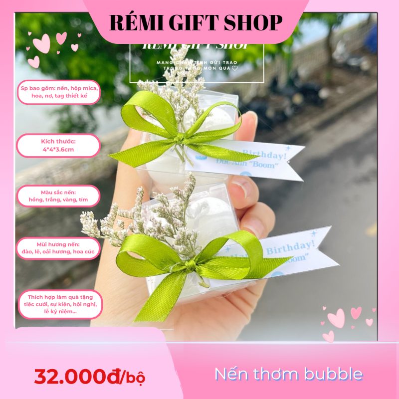 Nến thơm bubble, nến rubik không khói an toàn quà tặng sang trọng
