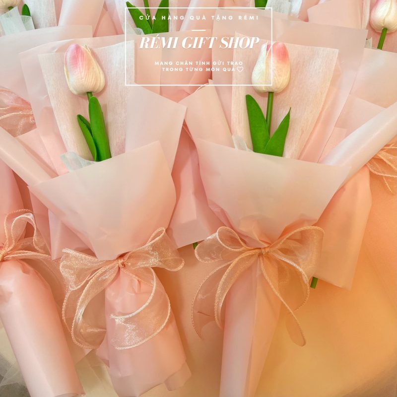 Bó hoa tulip - bó hoa 1 bông, 3 bông xinh xắn - Ảnh 4