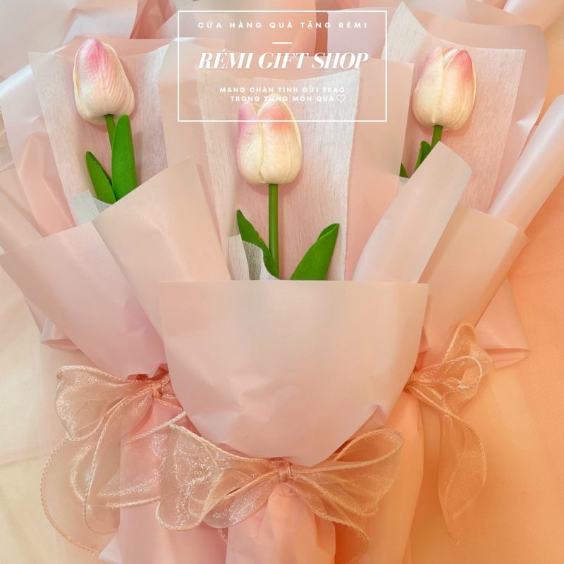Bó hoa tulip - bó hoa 1 bông, 3 bông xinh xắn - Ảnh 5