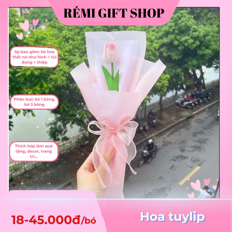 Bó hoa tulip - bó hoa 1 bông, 3 bông xinh xắn