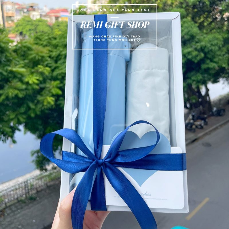 Sét hộp quà tặng bình nước giữ nhiệt, ô cầm tay - quà tặng lễ, tết, sinh nhật, 20/10, 20/11 - Ảnh 6