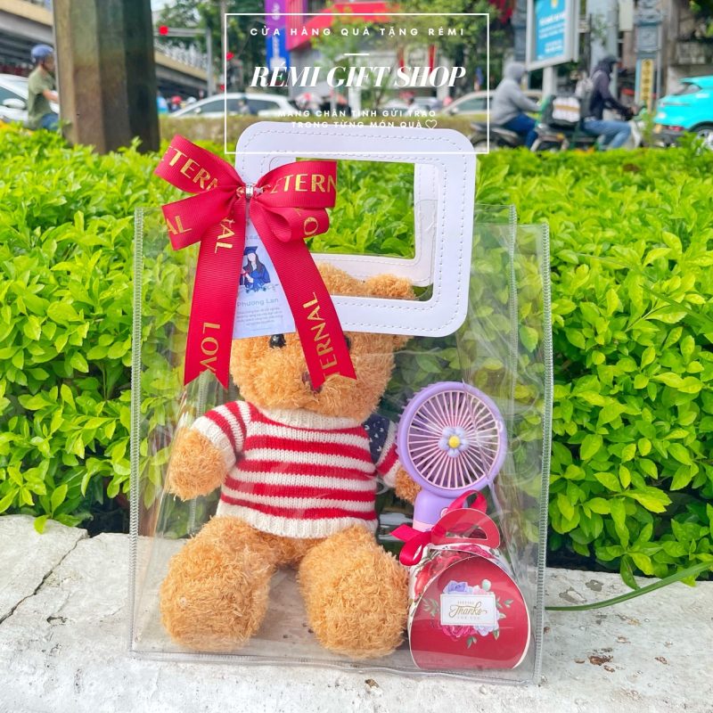 Set quà tặng gấu dễ thương xinh xắn tặng bạn bè, đồng nghiệp, nhân viên