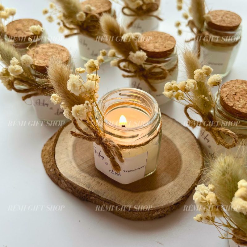 quà tặng nến thơm hũ thủy tinh nắp bần