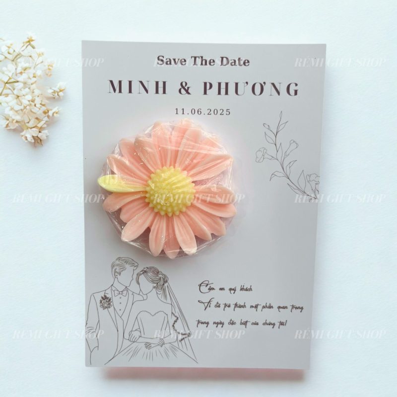 thiệp nến thơm sáp thơm hoa cúc