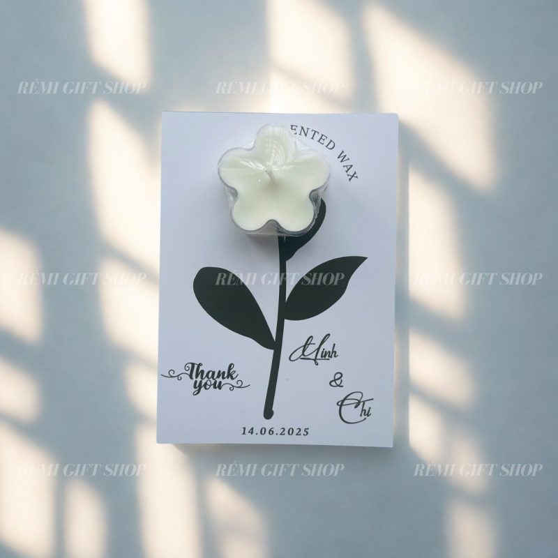 thiệp nến thơm tealight bông hoa