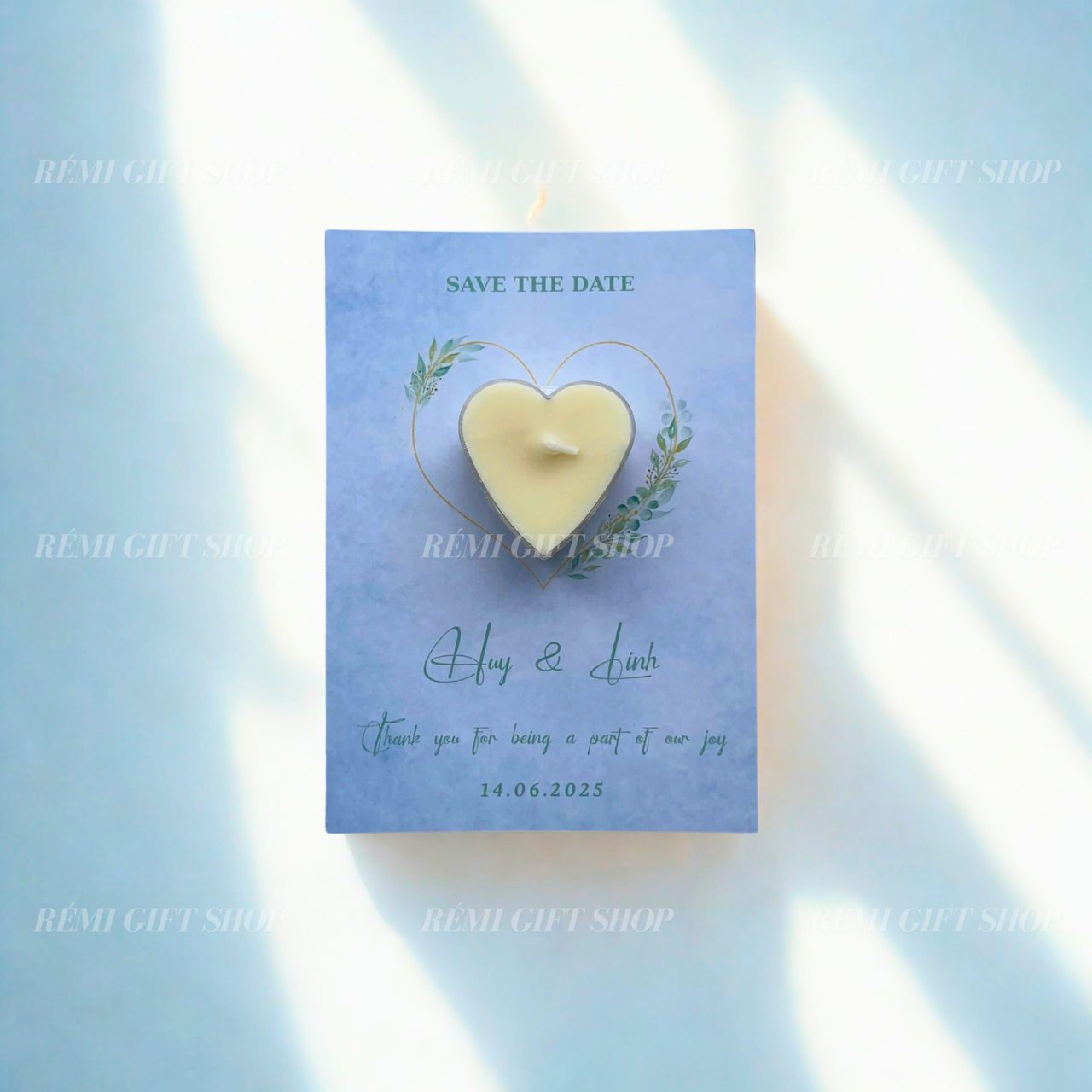thiệp nến thơm tealight trái tim