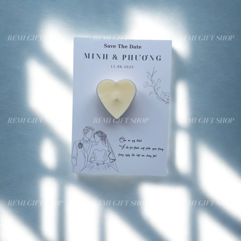 thiệp nến thơm tealight trái tim