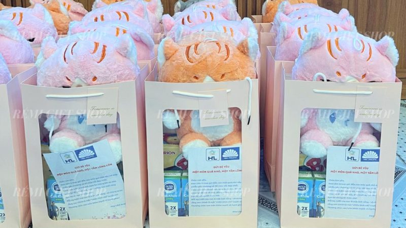 set quà tặng bánh kẹo và gấu cho bé