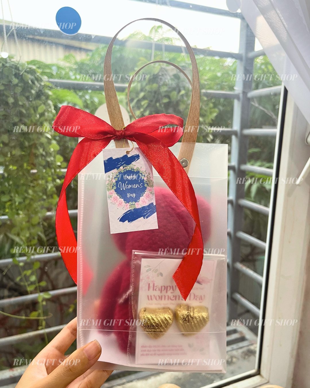 M2-Túi quà tặng khăn gấu kèm thiệp kẹo sô cô la - Ảnh 7