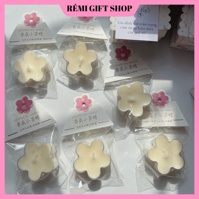 hộp quà tặng nến thơm tealight bông hoa