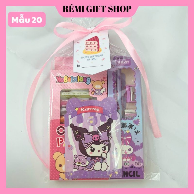 Set quà tặng bánh kẹo & đồ dùng học tập cho bé